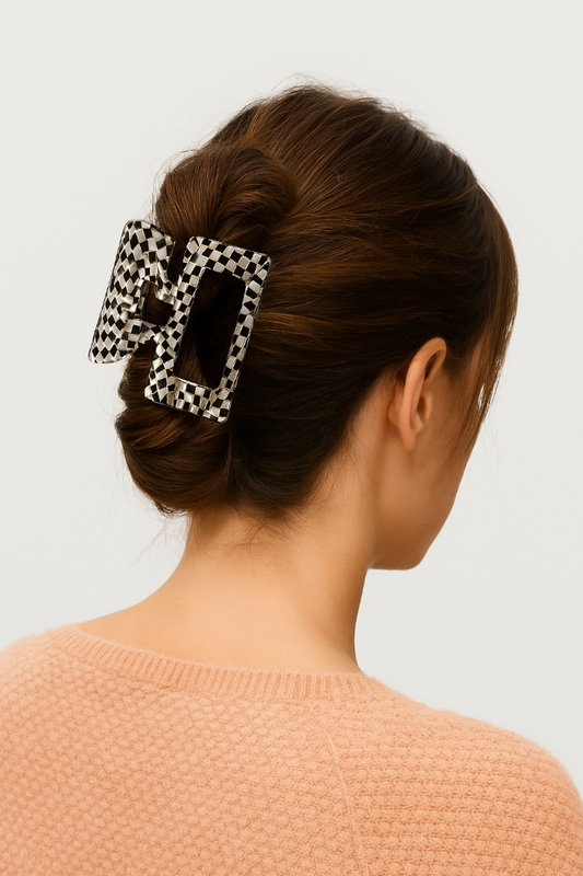 haarclip-wit-zwart-geblokt