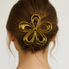 Haarclip bloem goud