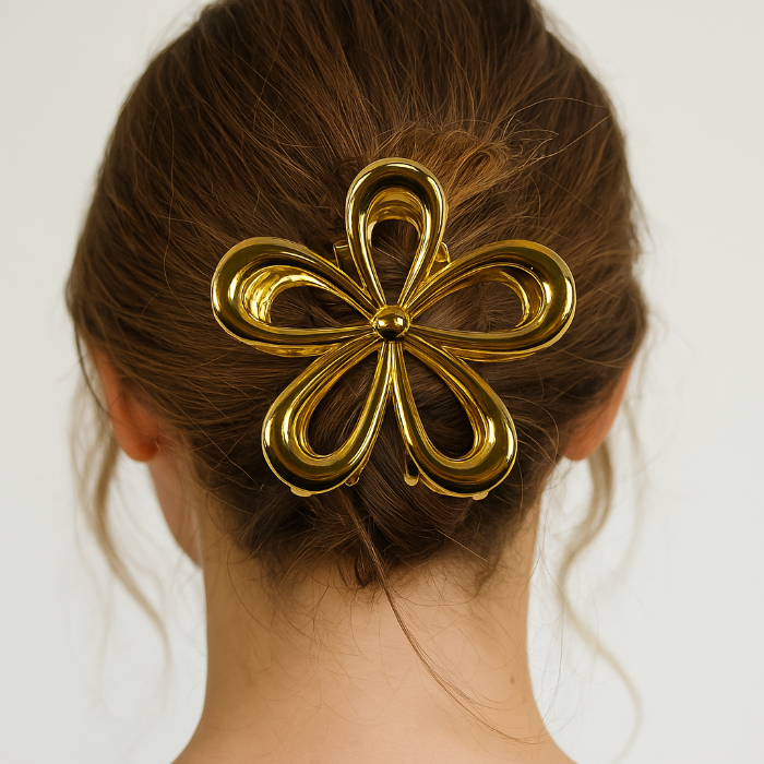 Haarclip bloem goud