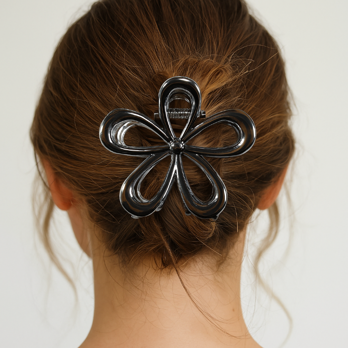 haarclip-bloem-zilver