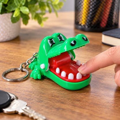 sleutelhanger-bijtende-kroko-groen