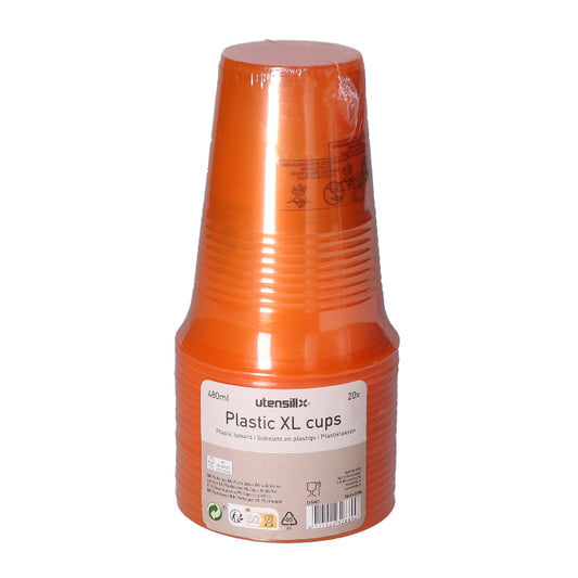 plastic-beker-xl-oranje-480ml-20-stuks