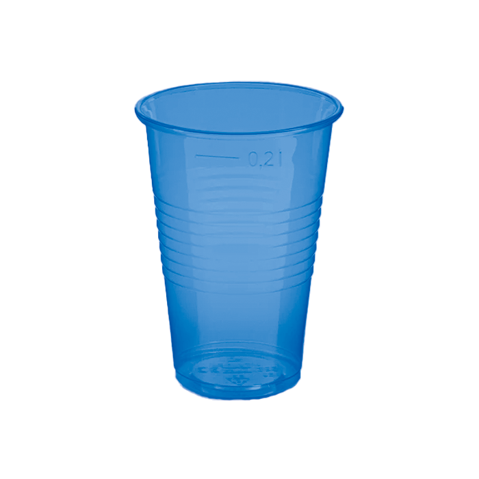 plastic-beker-blauw-200ml-50-stuks