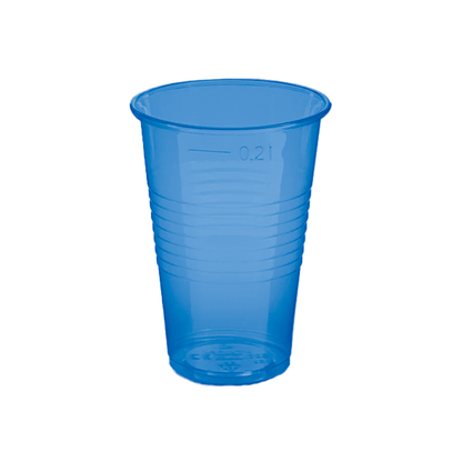 plastic-beker-blauw-200ml-50-stuks