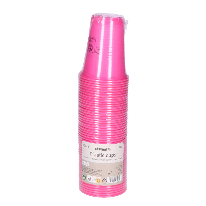 plastic-beker-roze-200ml-50-stuks