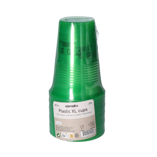 plastic-beker-xl-groen-480ml-20-stuks