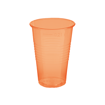 plastic-beker-oranje-200ml-50-stuks