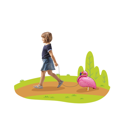 Folieballon wandelende flamingo - 53 x 52 cm