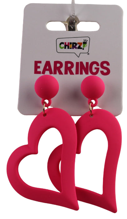 Oorbellen hart neon roze