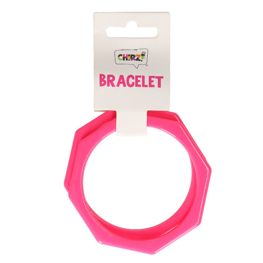 armbanden-hoekig-neon-roze-set-2-stuks