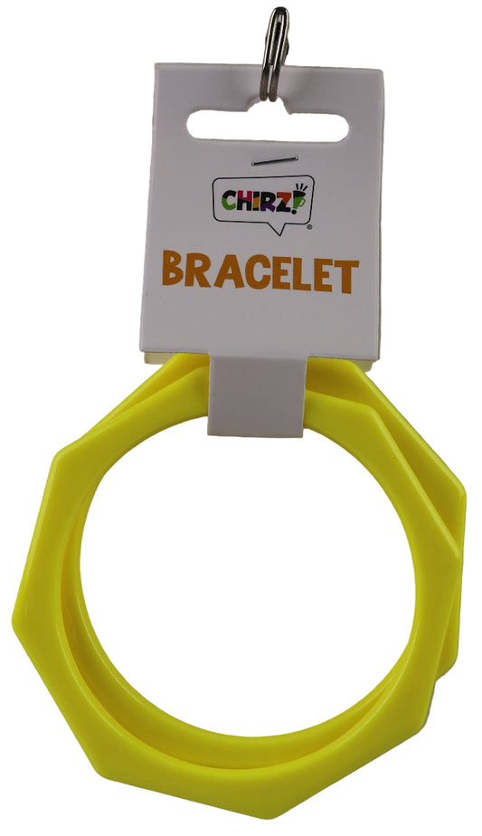 Armbanden-hoekig-neon-geel-set 2 stuks