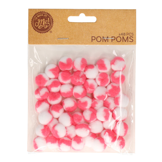 Pom poms roze 48 stuks