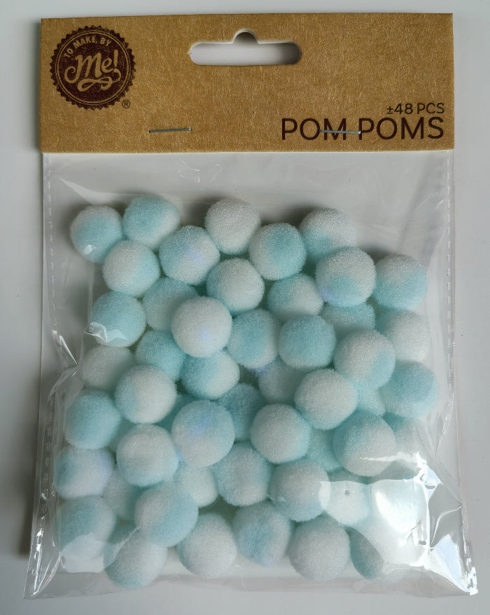  pom-poms-blauw-48-stuks