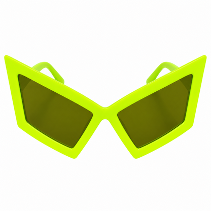 Partybril vlinder neon geel