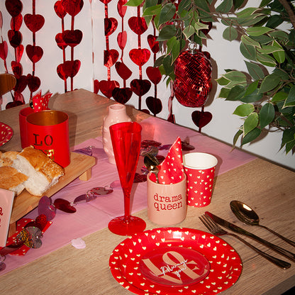 Bord 'Love' - rood met oranje - 12 cm