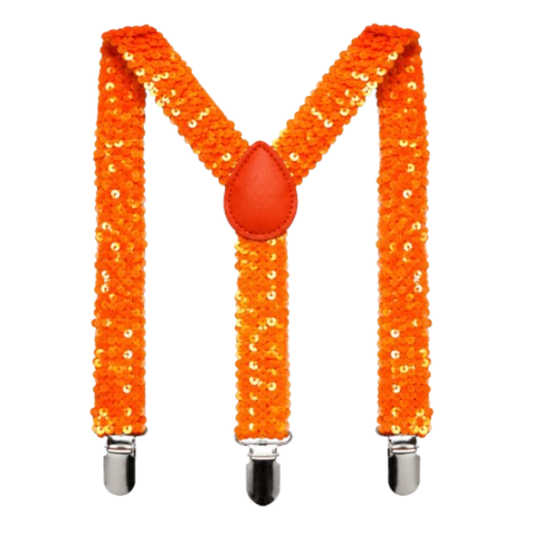 Bretels pailetten oranje