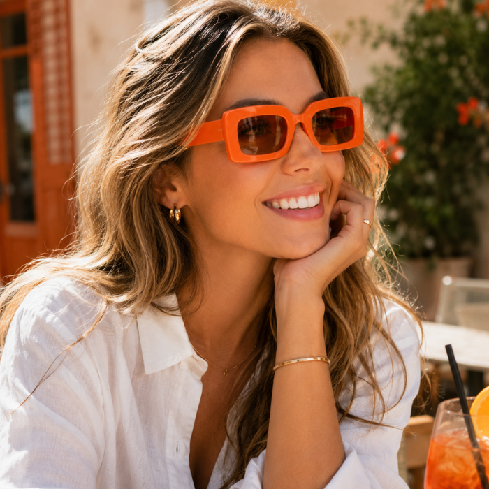 Partybril breed oranje