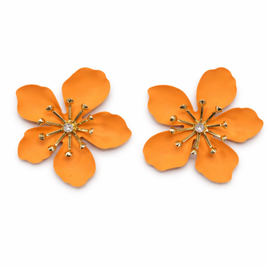 oorbellen-bloemen-oranje