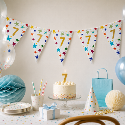 Vlaggenlijn Sterren 7 jaar - 6m (15 vlaggen)