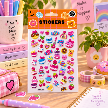 Kawaii Puffy Stickers - klein