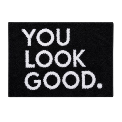 Badmat 'you look good' zwart