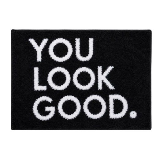 Badmat 'you look good' zwart