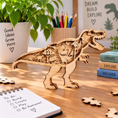 diy-tyrannosaurus-multi-layer-painting
