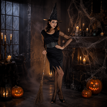 Kostuum Heks kort - onesize