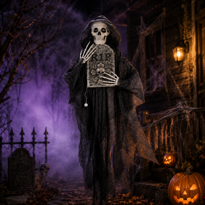 Reaper hangend met grafsteen - 160 cm