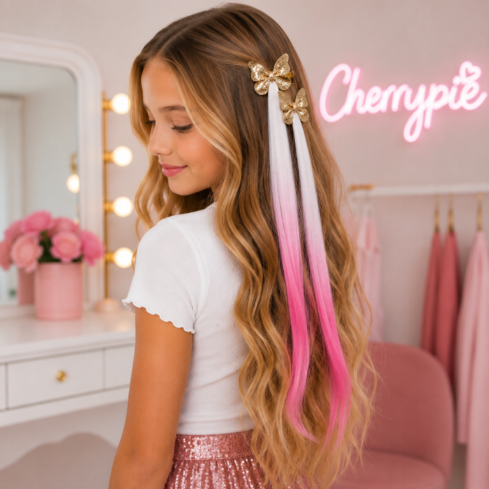 Haarextensions met vlinder gradient 2 stuks