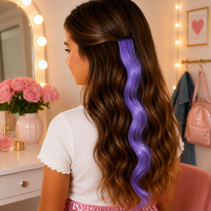 Haarextension krul lila
