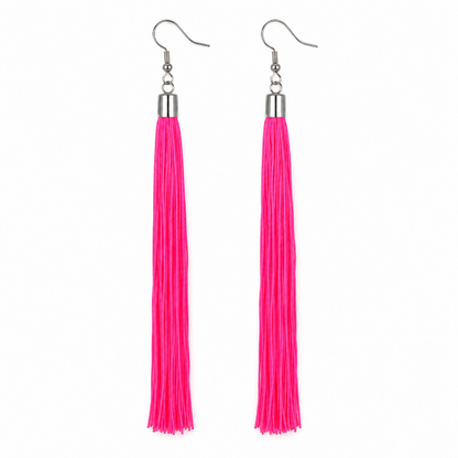 oorbellen-franjes-neon-roze