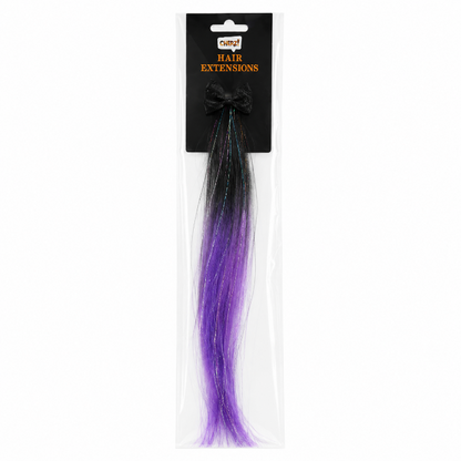 haarextensie-zwart-paars-met-strik