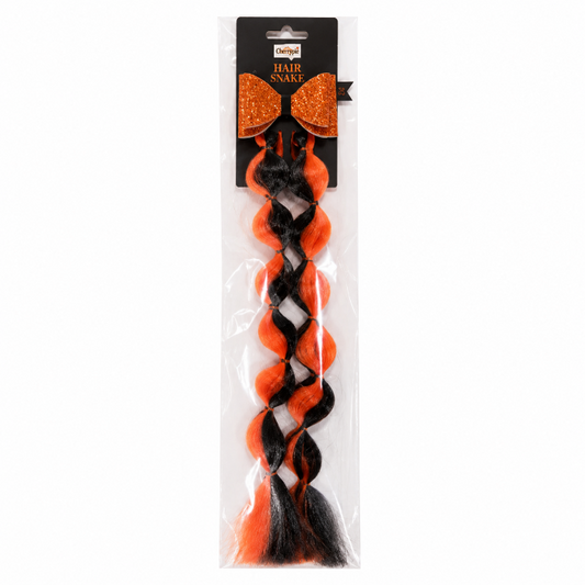haarextensie-zwart-oranje-met-losse-strik