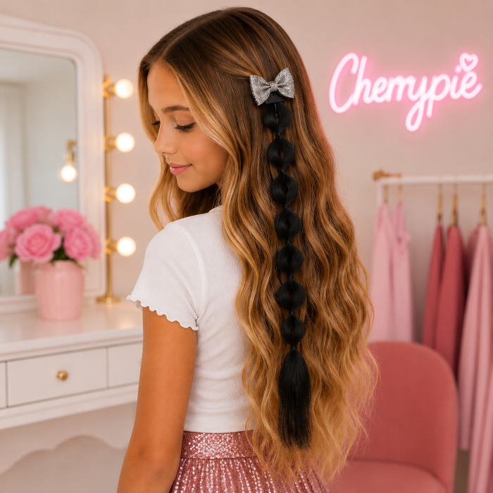 haarextensie-zwart-wit-met-losse-strik