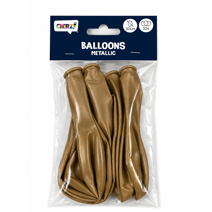 Ballonnen Metallic - Goud - 30cm - 10 
stuks