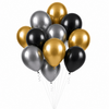 Ballonnen Metallic - Mix 
Goud/Zilver/Zwart - 30cm - 12 stuks