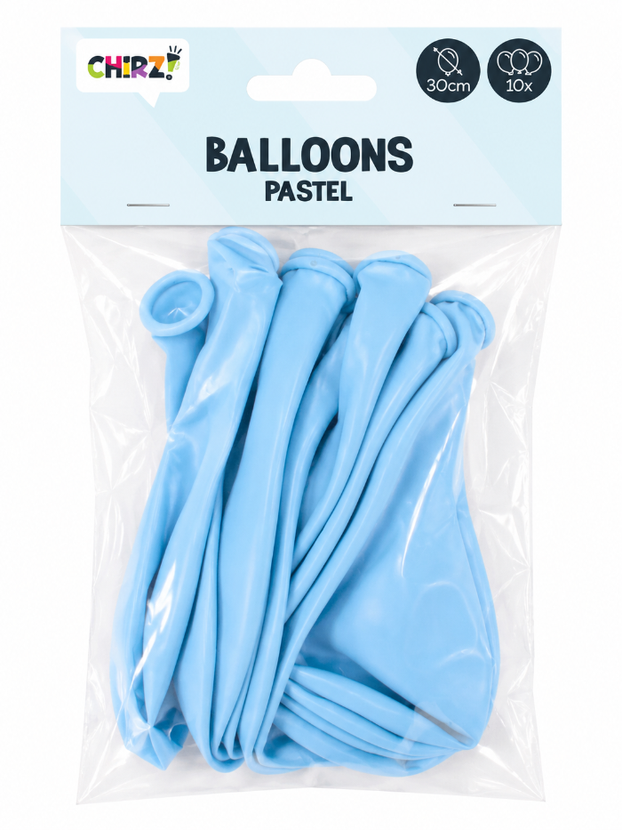 Ballonnen Pastel - Macaron Blauw - 30cm - 10 stuks