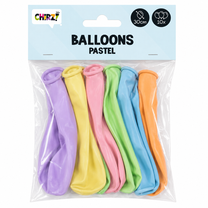 Ballonnen Pastel - Mixed Gemengd - 30cm - 10 stuks