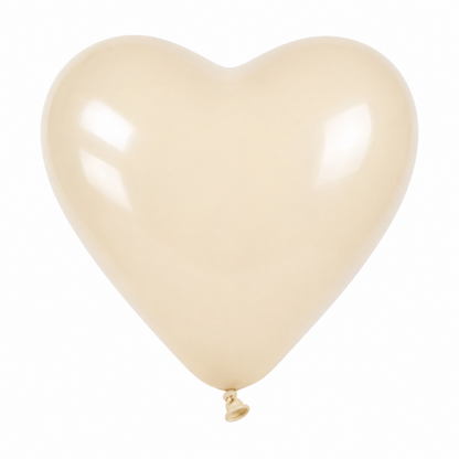 Ballonnen Pastel Hart - Wit - 30cm - 4 stuks