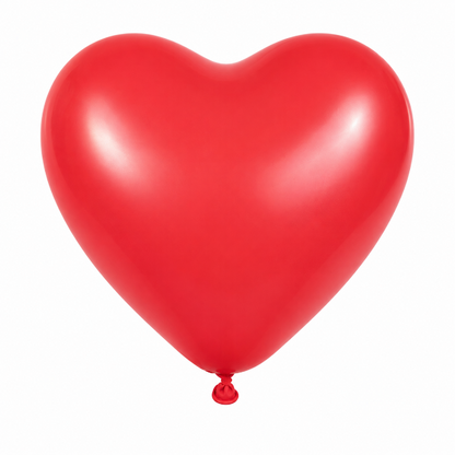 Ballonnen Pastel Hart - Rood - 30cm - 4 stuks