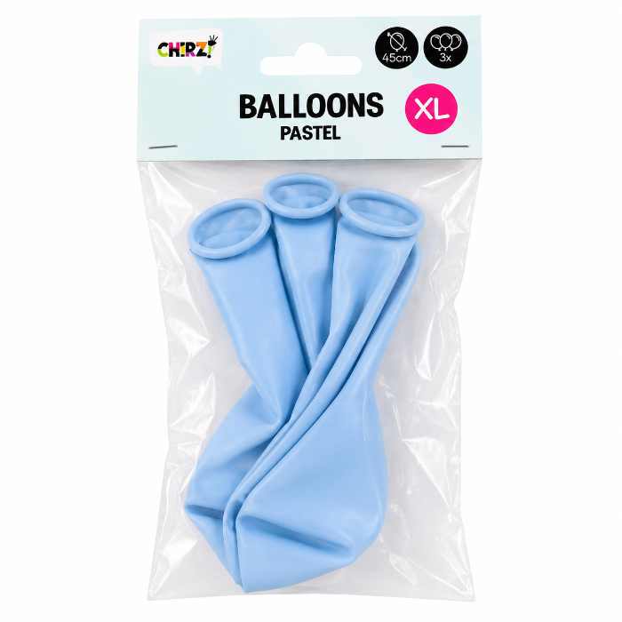 Ballonnen Pastel - Macaron Blauw - 45cm - 3 stuks