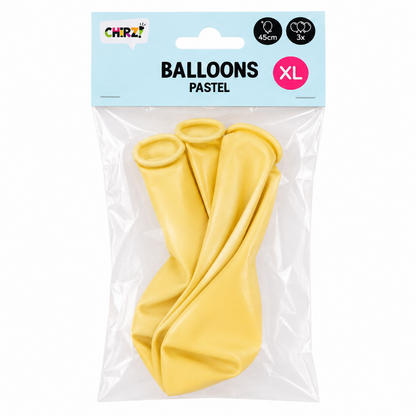 Ballonnen Pastel - Macaron Geel - 45cm - 3 stuks