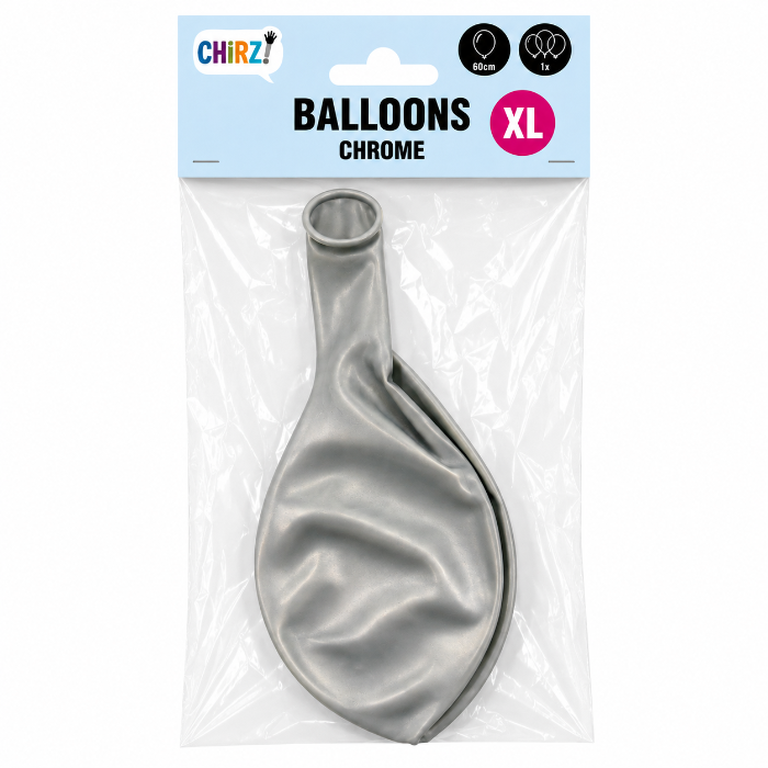 Ballonnen Chrome - Zilver - 60cm - 1 stuk