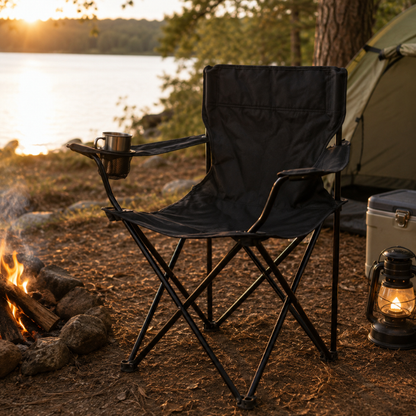 Campingstoel zwart