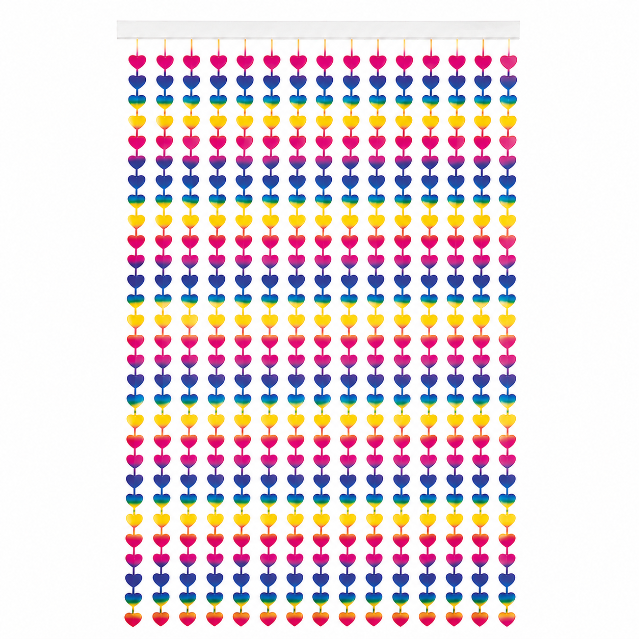 Deurgordijn regenboog folie hart 1 x 2m