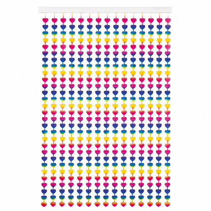 Deurgordijn regenboog folie hart 1 x 2m