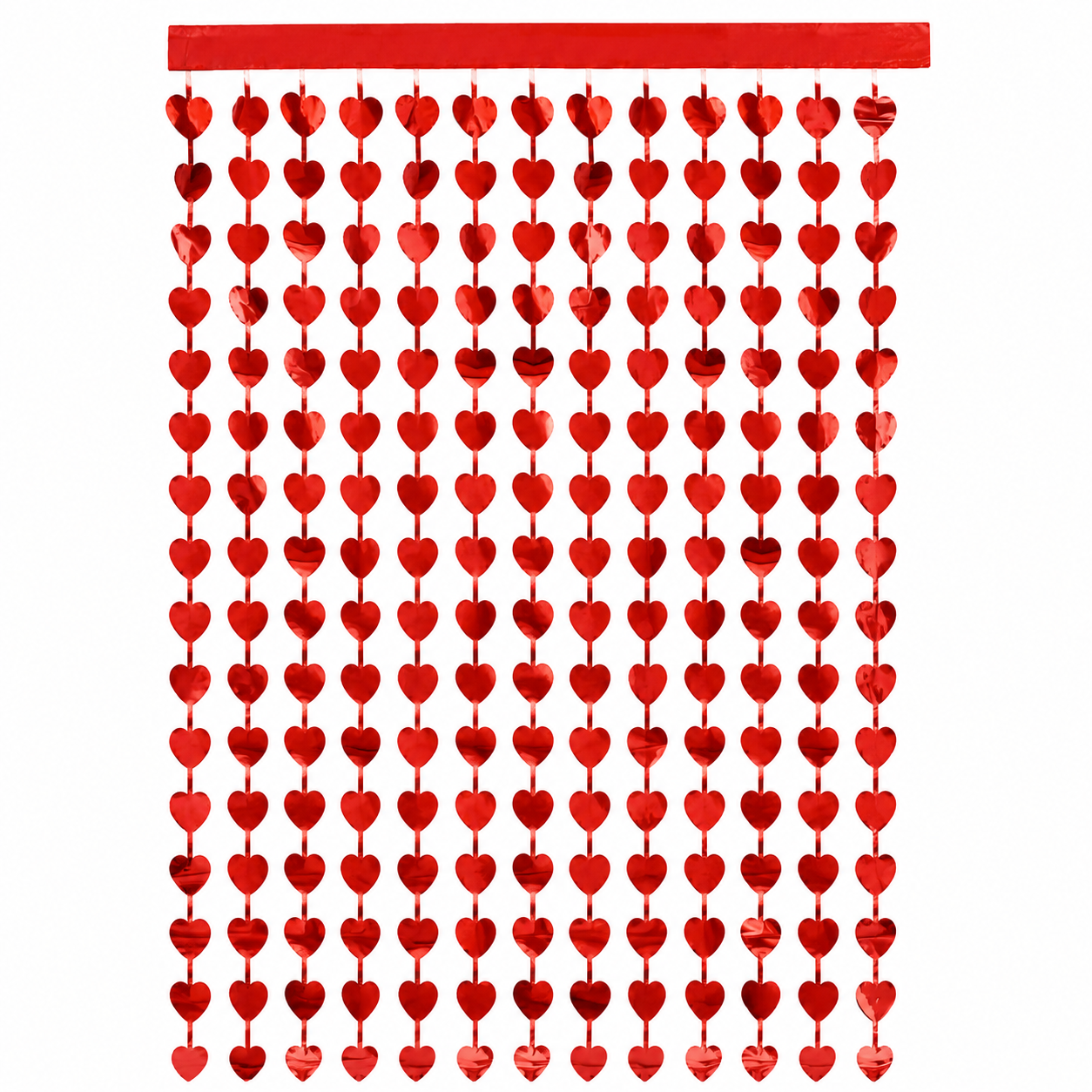 Deurgordijn - hartjes - folie - rood - 100 x 185cm