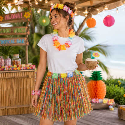 Rokje Hawaii kort meerkleurig one size