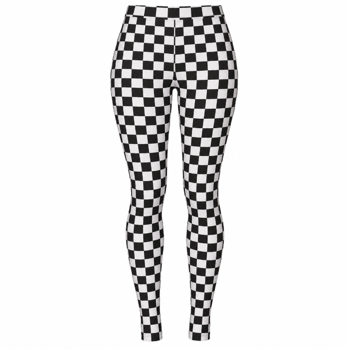 Party Legging zwart wit geblokt - one size
